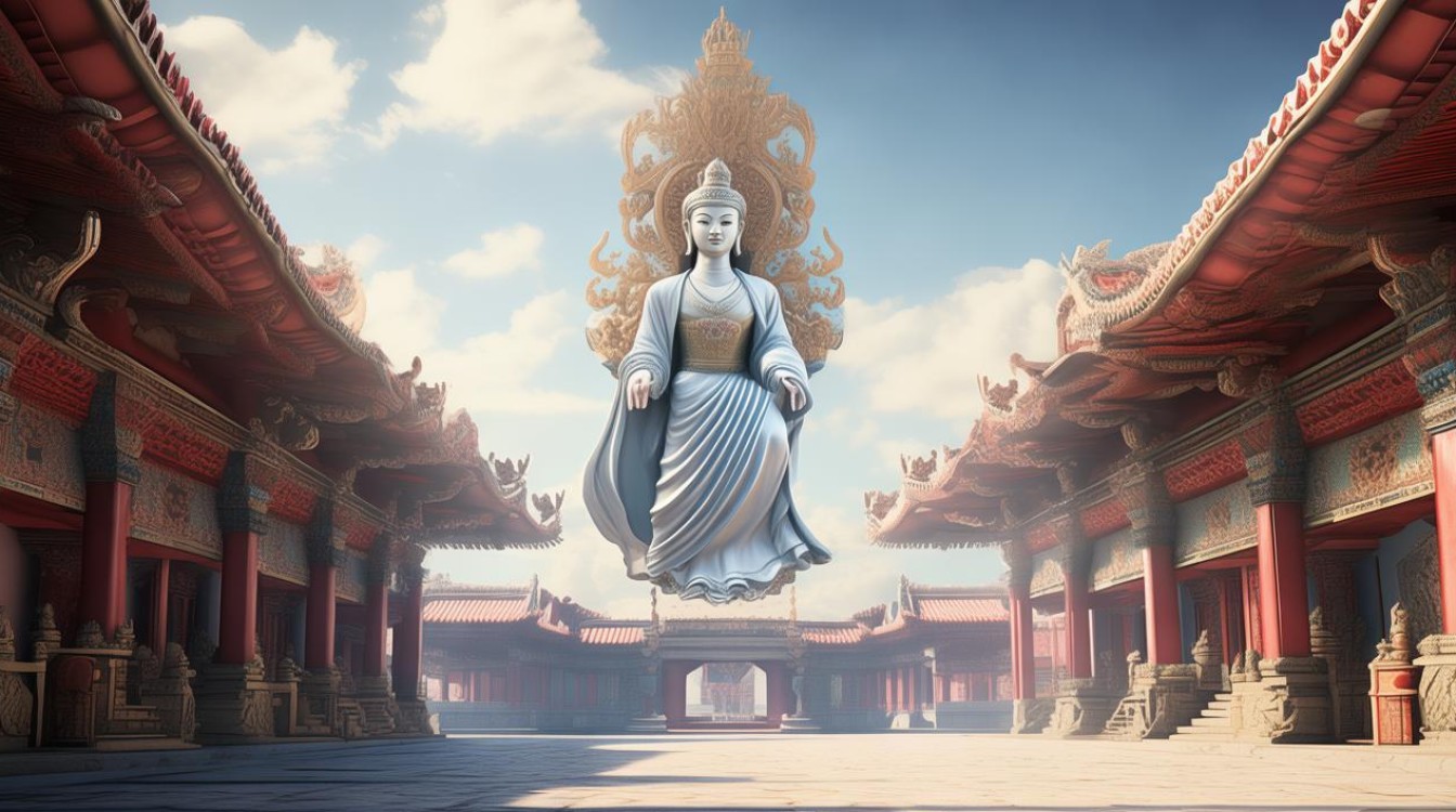 寺庙菩萨空中显形