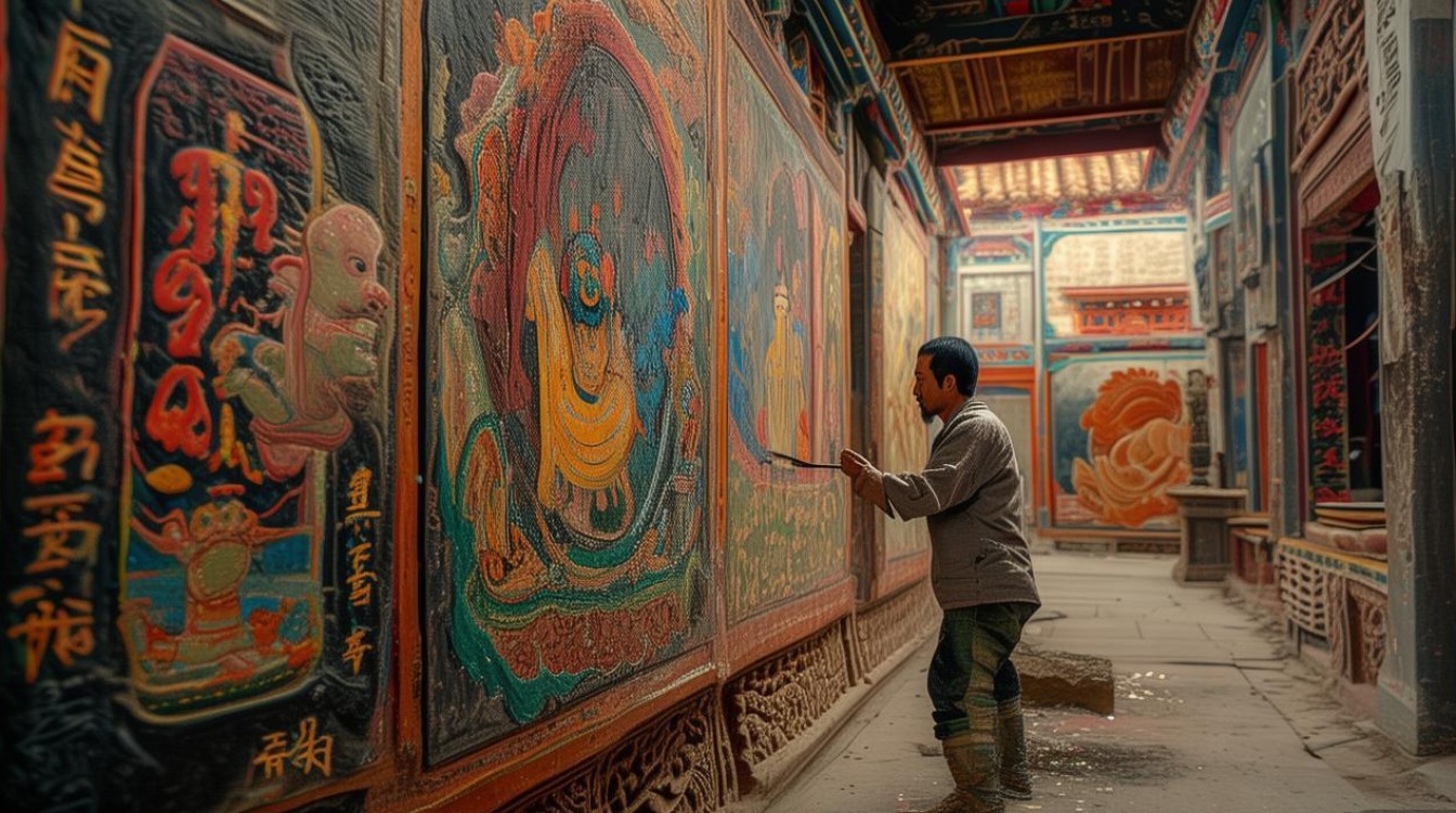 山西寺庙壁画绘画师