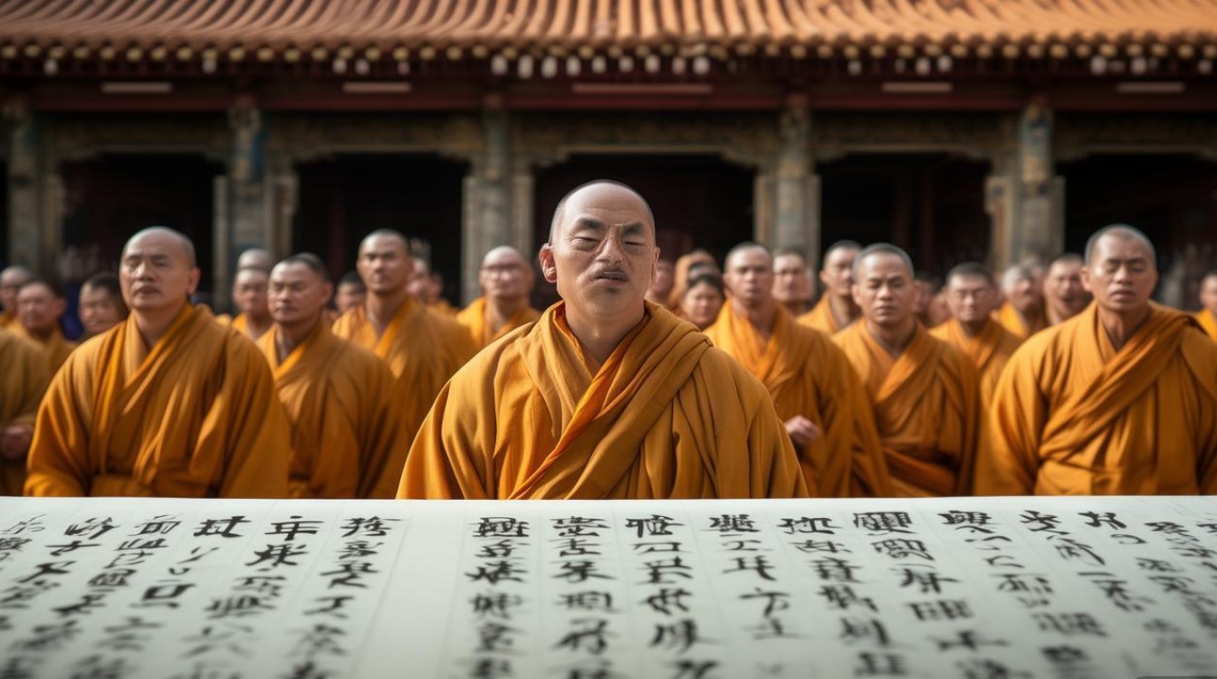 寺庙师傅合唱地藏经
