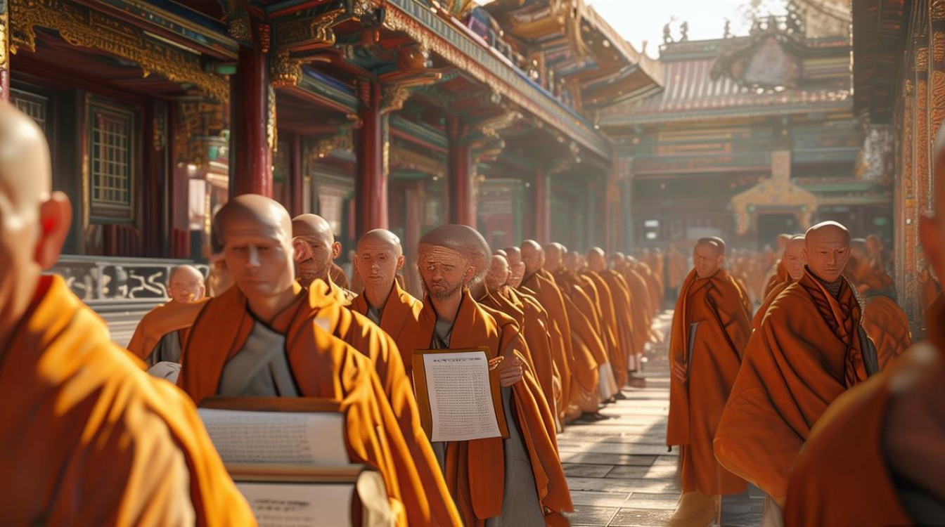 寺庙师傅合唱地藏经