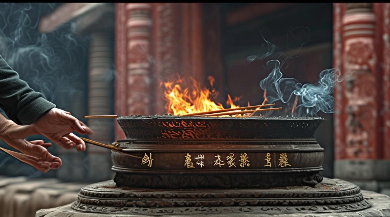 进寺庙把香烧