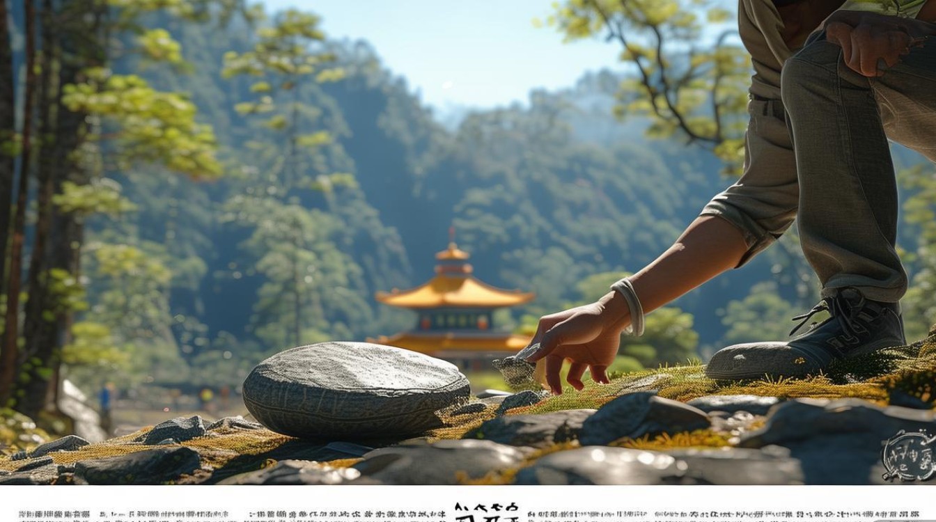 捡到寺庙山中的石头