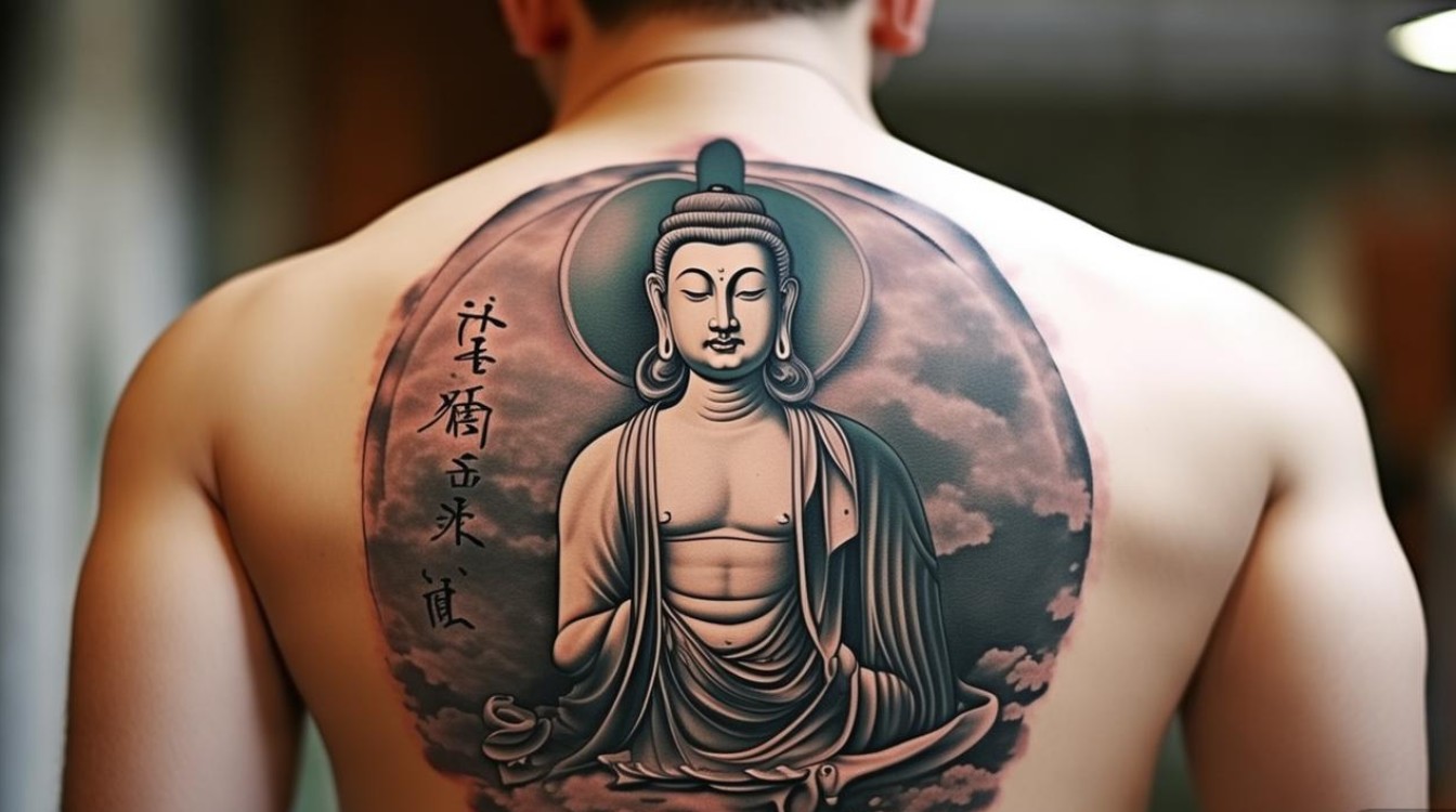 后背菩萨纹身