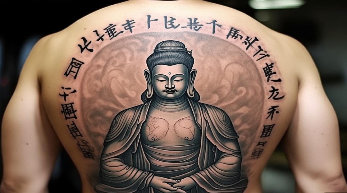 后背菩萨纹身