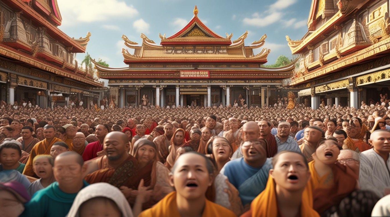 寺庙法会参与人数