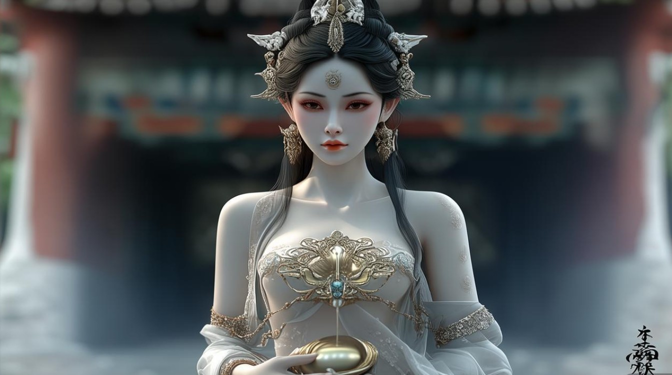 菩萨手拿锡杖