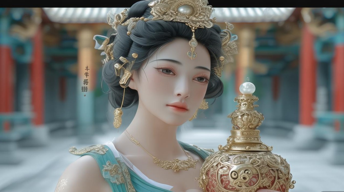 菩萨手拿锡杖