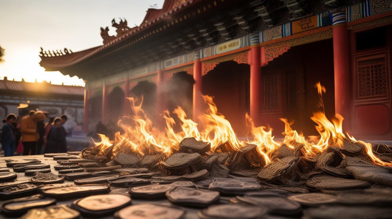 寺庙烧的纸元宝